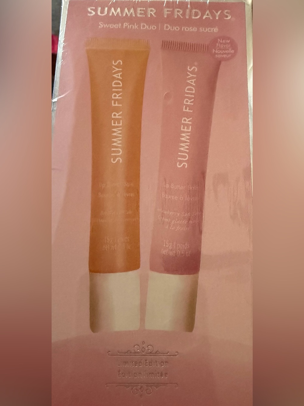 Summer Fridays Lip Butter Duo — Peach & Pink Tubes